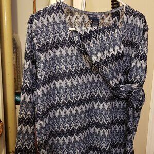 Preowned - Vintage - Venezia Dressy Top 26/28, Shades of Blue with Silver